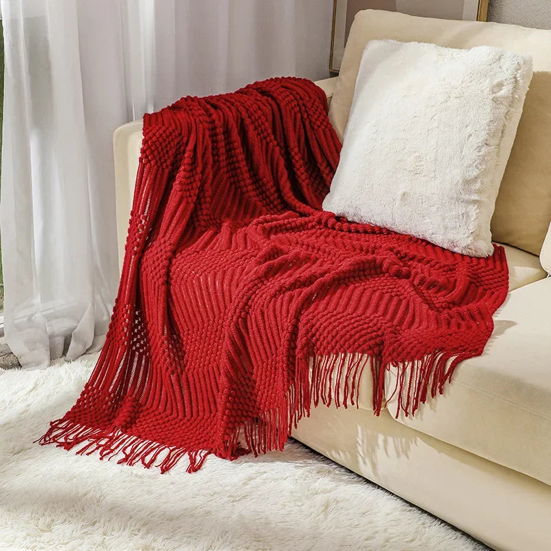 DecorBites™ Cozy Knitted Sofa Blanket - Winter Home Office Nap Comfort