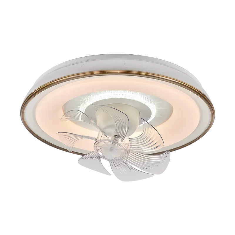White Dimmable Ceiling Fan D50cm Tricolor Remote