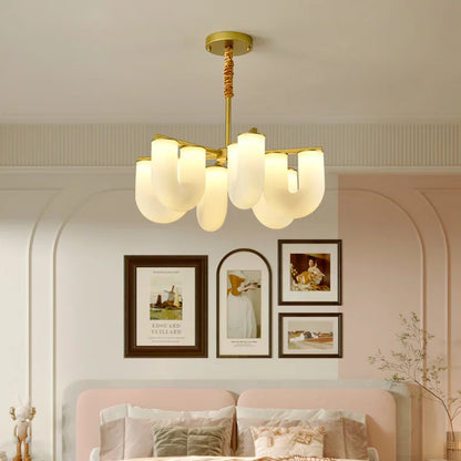 DecorBites™ French Cream U-shaped Floor Lamp, Nordic Minimalism LED Light for Home Decor
