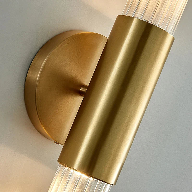 DecorBites™ Gold Metal LED Sconce with Clear White Glass, E27, Minimalist Design