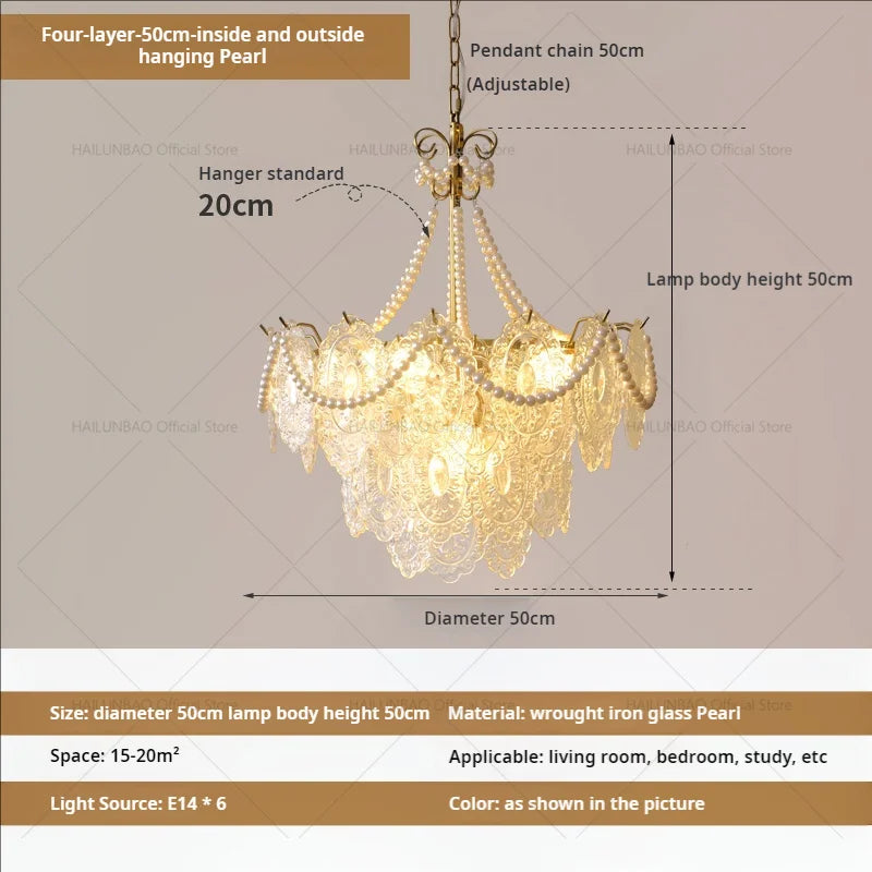 DecorBites™ Cream Crystal Chandelier: French Light Luxury for Living Room, Bedroom, Dining Room