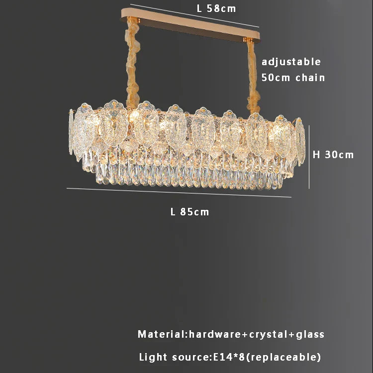 Gold Crystal Dining Pendant Round Dia120cm