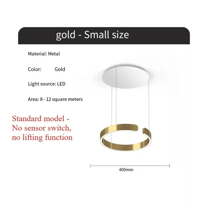 Modern Ring LED Pendant Light in Black or White