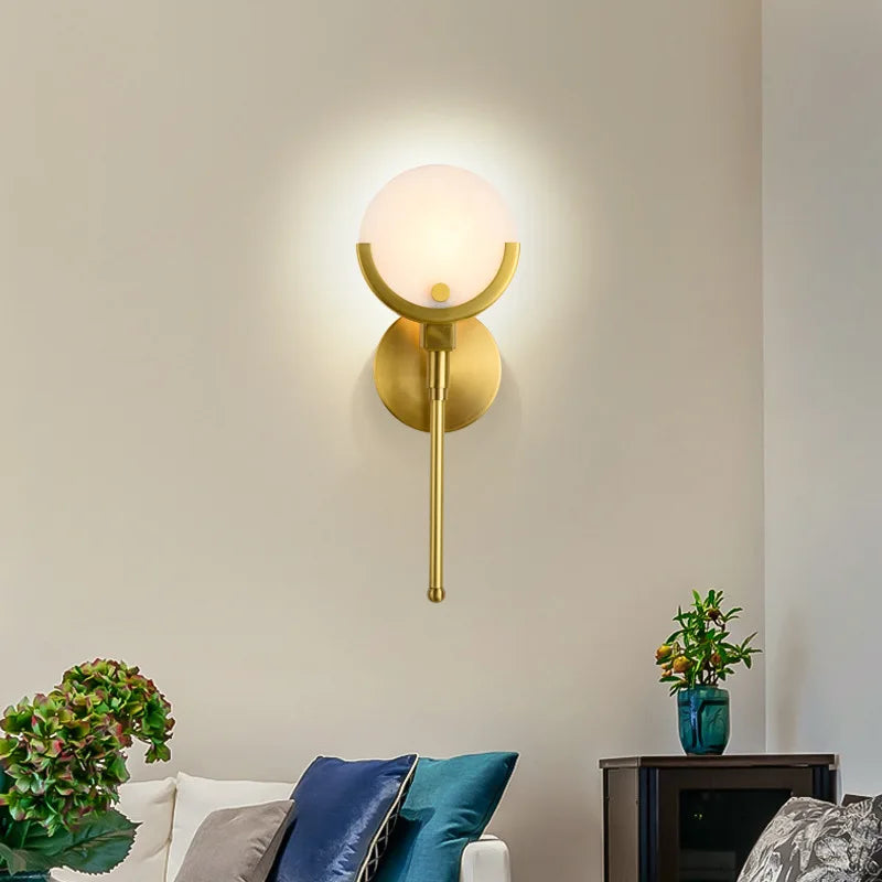 DecorBites™ Gold Marble Wall Lights: Modern LED Sconce for Living Room Bedroom Decor