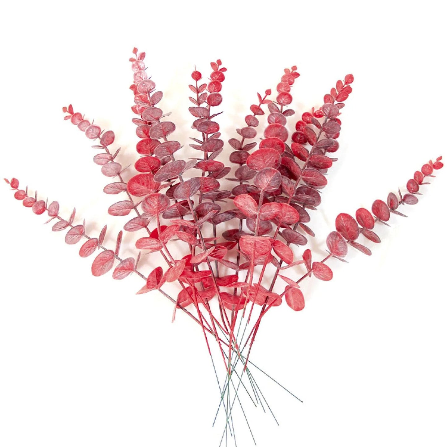 DecorBites™ Golden Eucalyptus Leaves Stem x10 - Artificial Autumn Wedding DIY Decoration