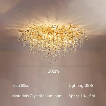 DecorBites™ Crystal Dendritic Chandelier: Modern Luxe for Living Room, Dining Room, Bedroom, Hotel Lobby