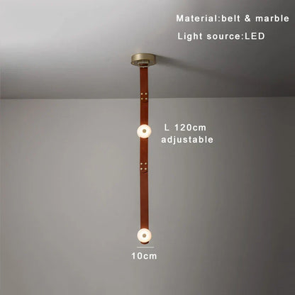 DecorBites™ Leather Marble Ceiling Pendant Lights - Adjustable Hanging Lamp for Dining Room & Bedroom