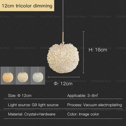 DecorBites™ Crystal Round Room Chandelier - Elegant & Romantic Lighting for Modern Bedside Décor
