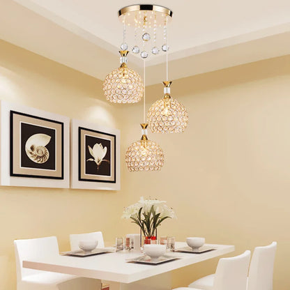 DecorBites™ Crystal Gold Ceiling Chandelier | Modern LED Luxury Lighting for Hall