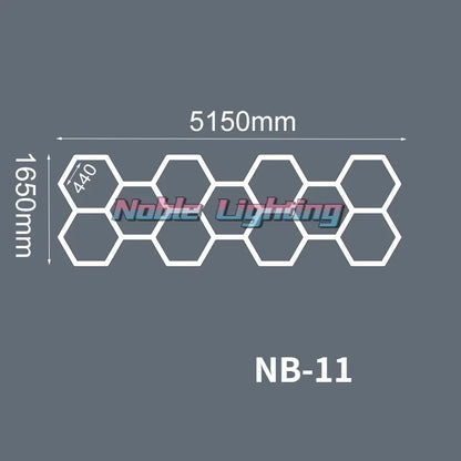 DecorBites™ Hexagon LED Ceiling Light for Barbershop and Garage Hair Salon