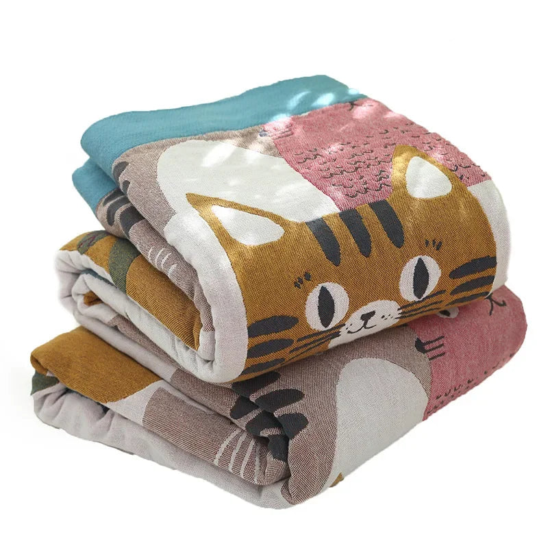 Cotton Cartoon Throw Blanket