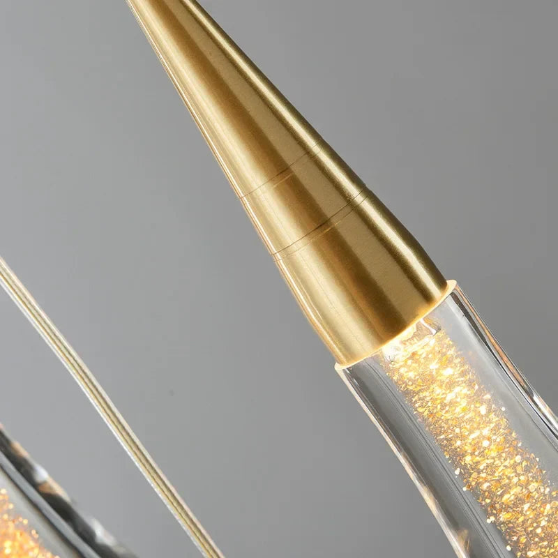 Gold Crystal Staircase Fixture