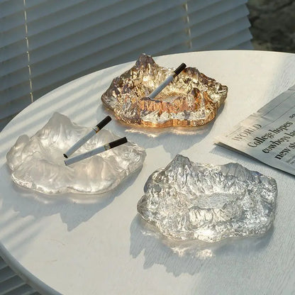 DecorBites™ Iceberg Glass Dessert Plate: Artistic French Club Tableware
