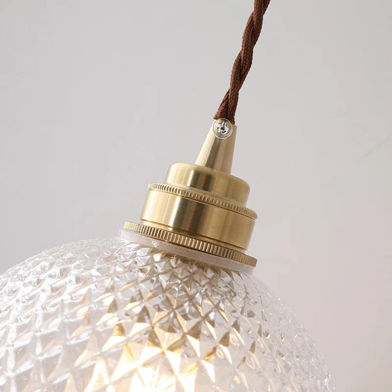 DecorBites™ Glass Globe LED Pendant Light Fixture for Porch Kitchen Aisle, Adjustable Hanging Lamp