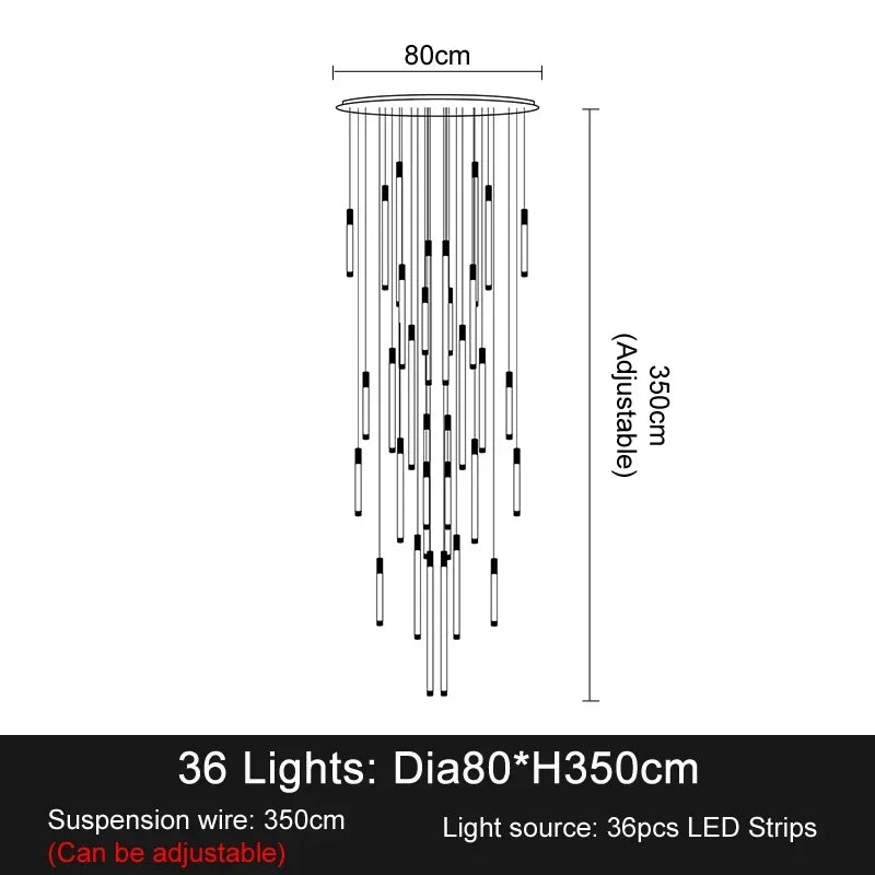 LED Staircase Pendant Chandelier