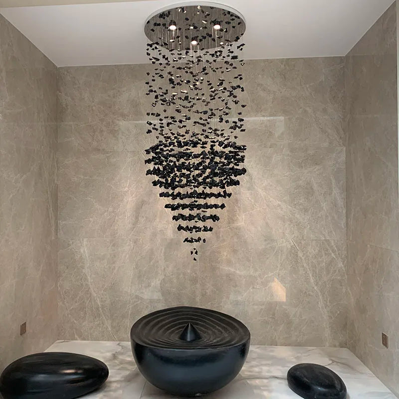 DecorBites™ Crystal Chandelier: Modern Staircase & Lobby LED Lighting for Luxury Décor