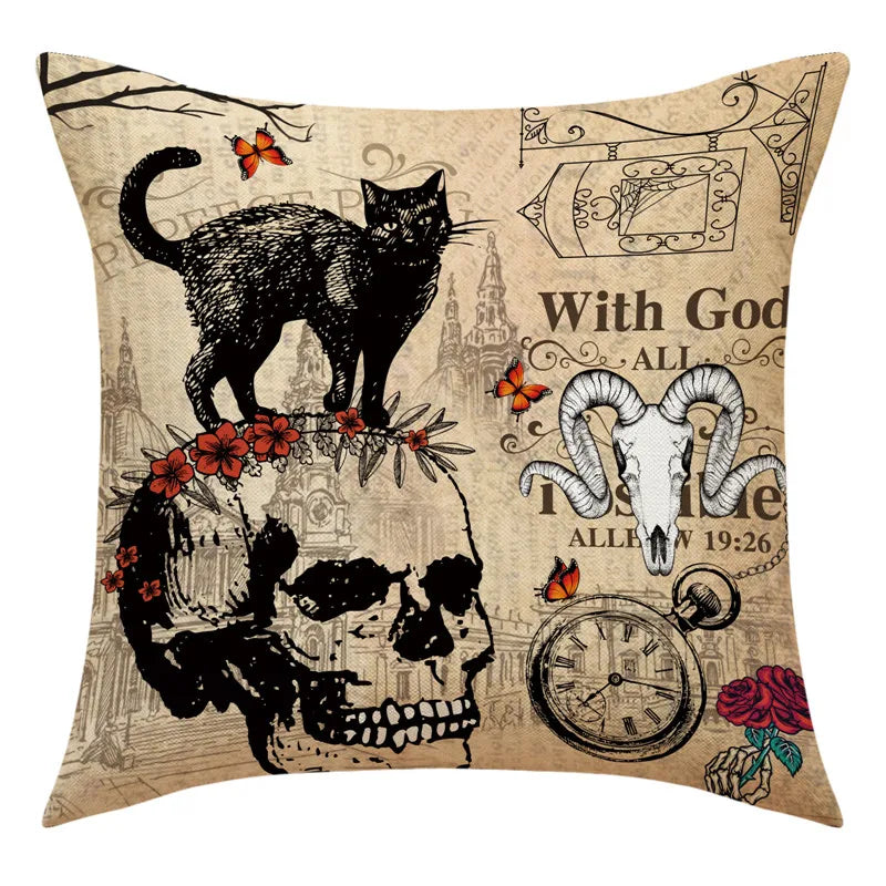 Pumpkin Witch Print Pillowcase