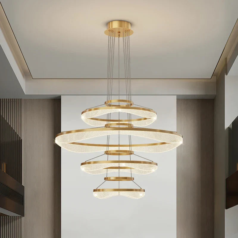 DecorBites™ Acrylic Living Room Chandelier Pendant Light Fixture_LED Hanging Lamp
