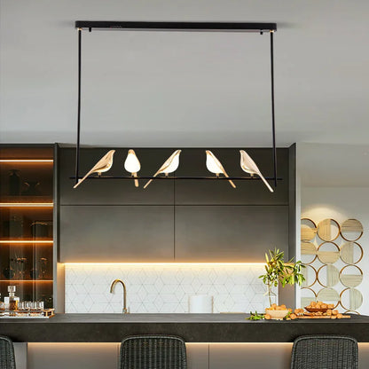 DecorBites™ Gold Magpie Bird Ceiling Chandelier: Modern Home Interior Lighting for Living Dining Kitchen