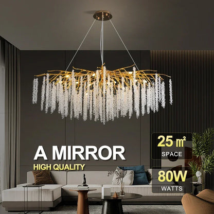 DecorBites™ Crystal Ceiling Chandelier for Bedroom and Living Room