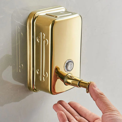 DecorBites™ Gold Stainless Steel Wall Mounted Shower Soap Dispenser