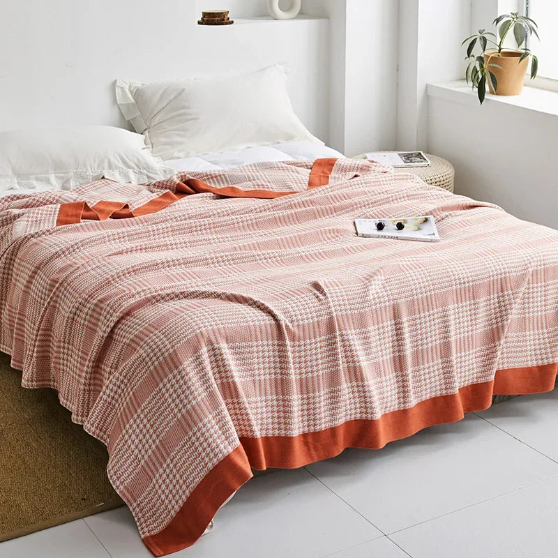 DecorBites™ Cotton Gauze Towel Throw Blanket - Soft and Cozy Bedspread for All Seasons