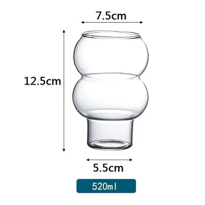 DecorBites™ Glass Cocktail Cups Set, Pink Juice & Water Cup, Nordic Style Design