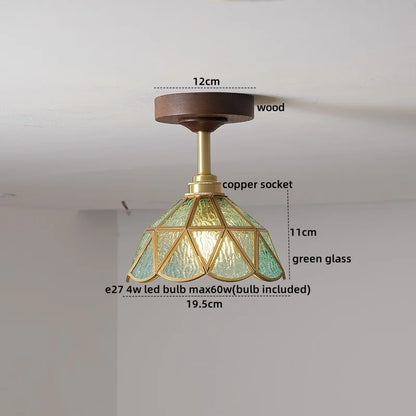 DecorBites™ Glass Wood LED Ceiling Light Nordic Design for Living Room & Corridor