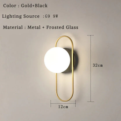 DecorBites™ Glass Ball LED Wall Lamp for Bedroom Living Room Indoor Lighting