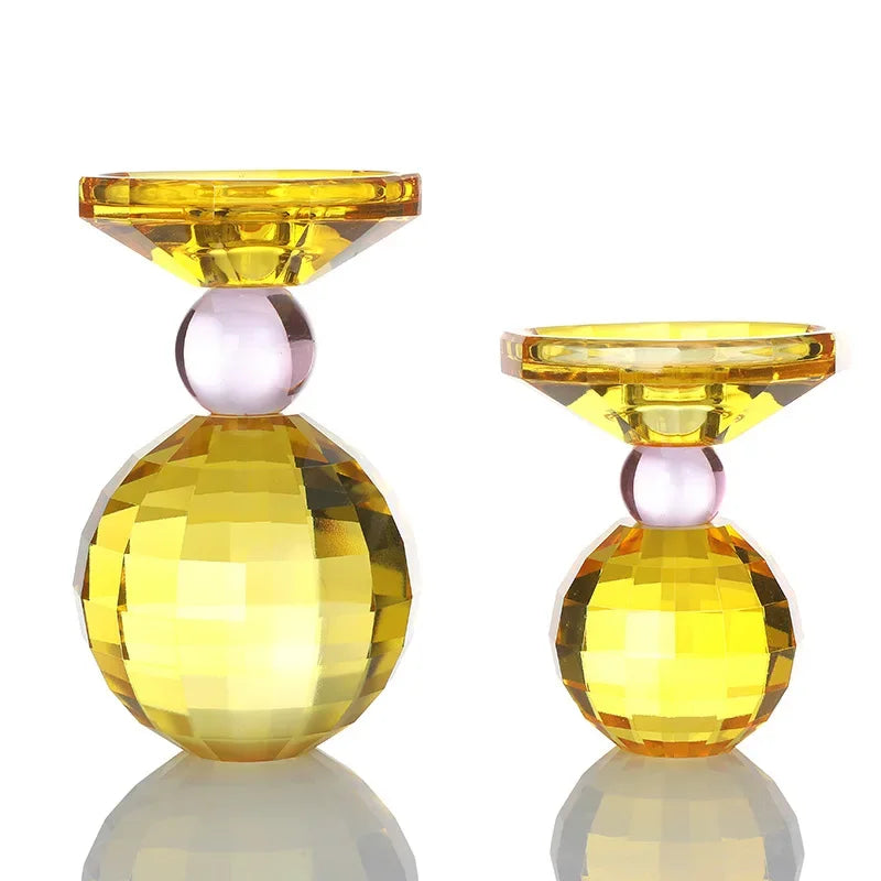 DecorBites™ Crystal Candle Holder: Elegant Table Centerpiece for Romantic Events & Home Decor