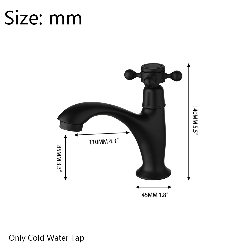 Torayvino Bathroom Faucet Basin Single Lever Faucet Deck Mounted Washbasin Torneira Bathtub Sink Only Cold Water Tap Nozzle