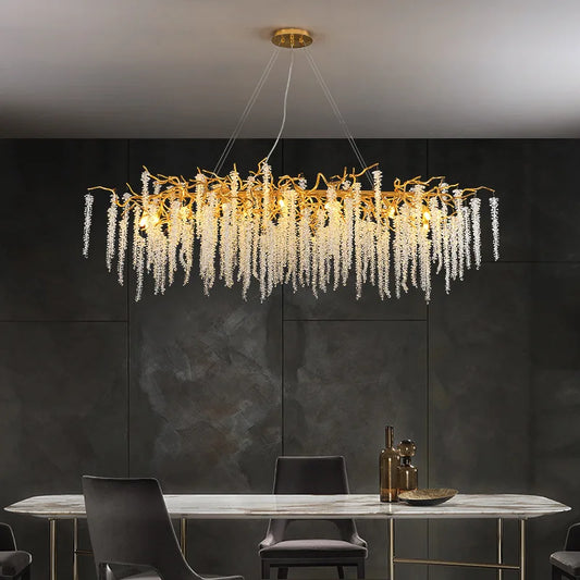 DecorBites™ Crystal Tassel Ceiling Chandelier for Luxurious Home Decor