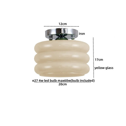 DecorBites™ Creamy Glass Iron LED Ceiling Light - Modern Indoor Lighting Fixtures