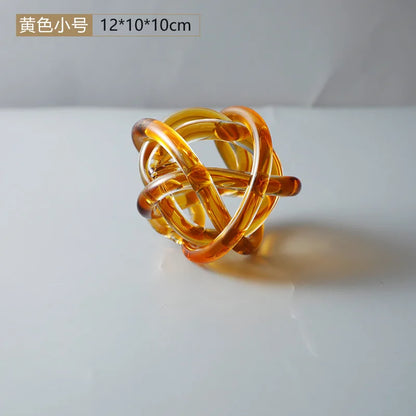 DecorBites™ Glass Knot Twist Sculpture Decor Geometric Decorative Home Figurines