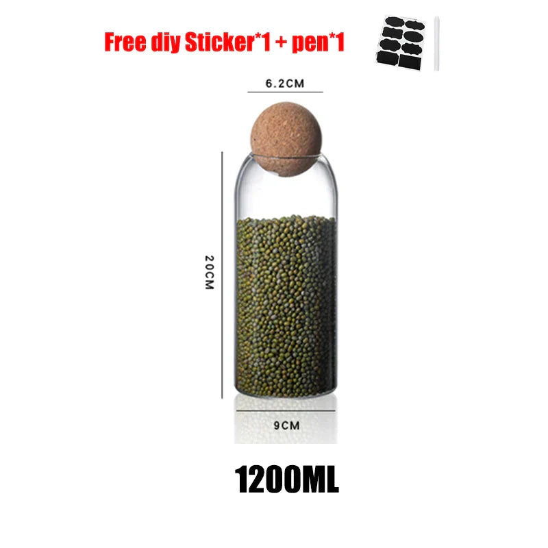 DecorBites™ Glass Bottle Dispenser Set: Jars, Shampoo, Olive Oil, Makeup Jar