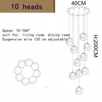 Contemporary LED Staircase Chandelier