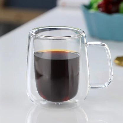 DecorBites™ Double Wall Glass Coffee Cup Espresso Mug Heat Resistant Cocktail Wine Beer Mug