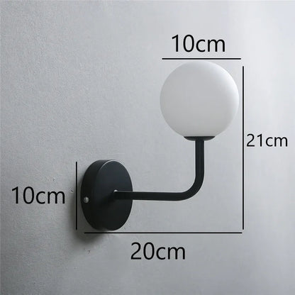 DecorBites™ Glass Ball Metal Bend Wall Lamp for Living Room Bedroom, Nordic Retro Design