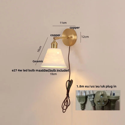 DecorBites™ Copper LED Wall Light Fixture with Pull Chain Switch for Modern Living Spaces