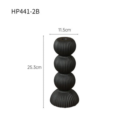 DecorBites™ Geometric Ceramic Candle Holder Ornaments Sphere Stripes Decoration Candlestick