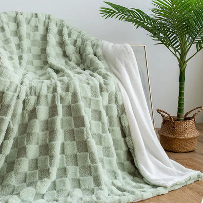 DecorBites™ Geometric Jacquard Flannel Sofa Cover - All Seasons Bed Sheets