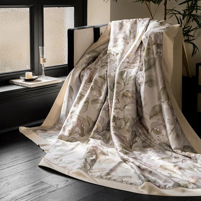 DecorBites™ Eucalyptus Fiber Flowers Summer Quilt Set: Silky, Cool Comfort for Bedtime Bliss