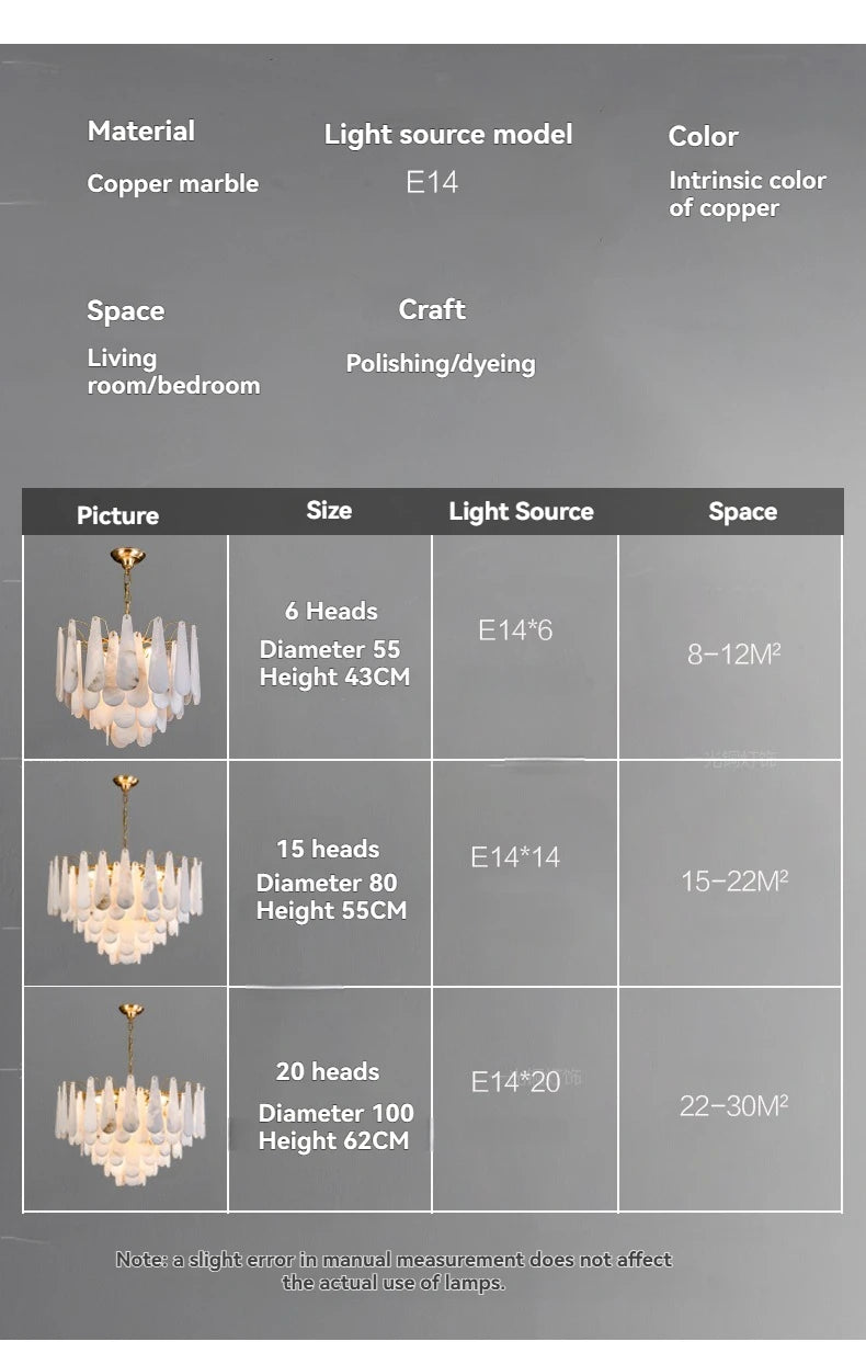 Copper Marble Pendant Light With E14 LED Bulb