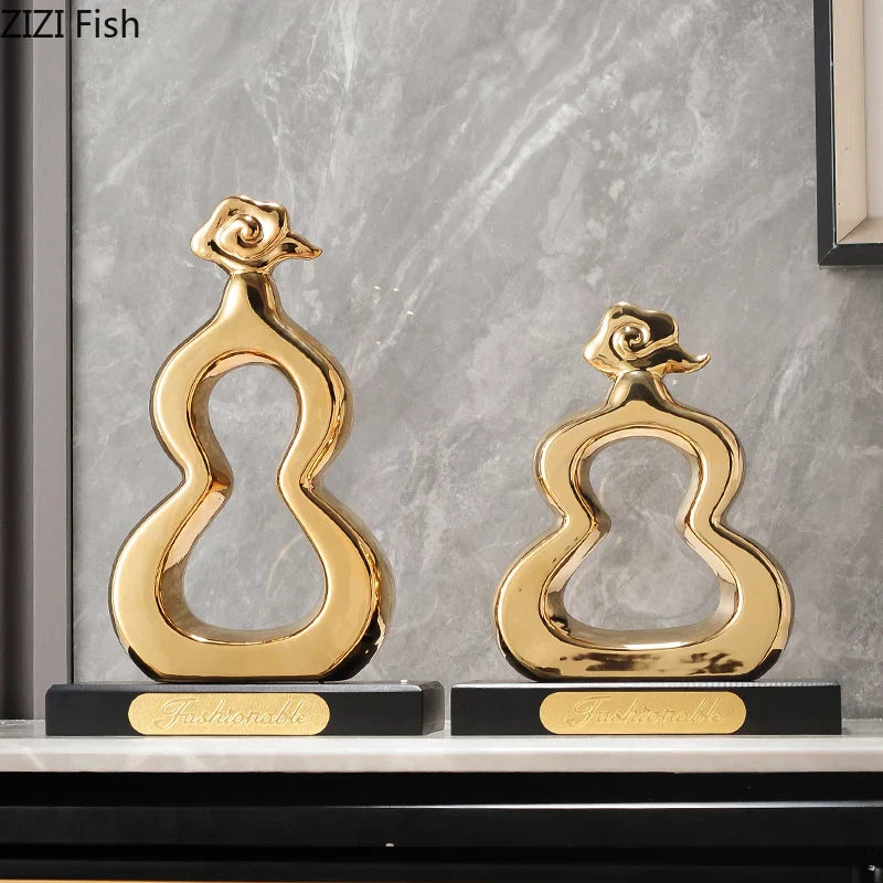 Gold Gourd Desk Sculpture