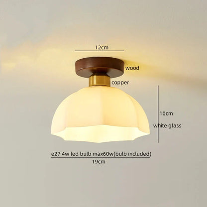 DecorBites™ Cotton Shape LED Ceiling Lamp - Cream. Nordic Style, Hallway Balcony Porch Light.