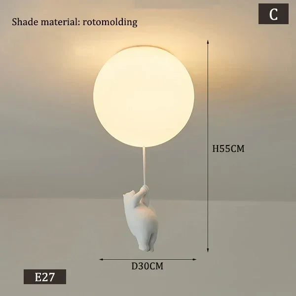 Bear LED Pendant Light Dia30cm Kids Room