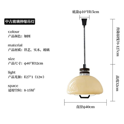 DecorBites™ Cream Glass Pendant Lights LED E27, Medieval Bauhaus Design for Home Decor