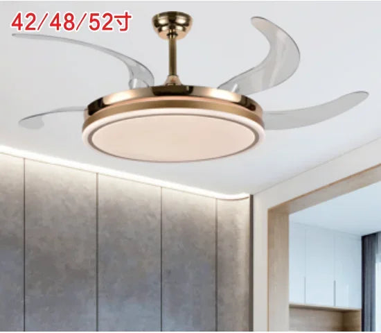 DecorBites™ LED Fan Lamp: Modern Invisible Ceiling Chandelier for Living Room, Bedroom & Dining Room