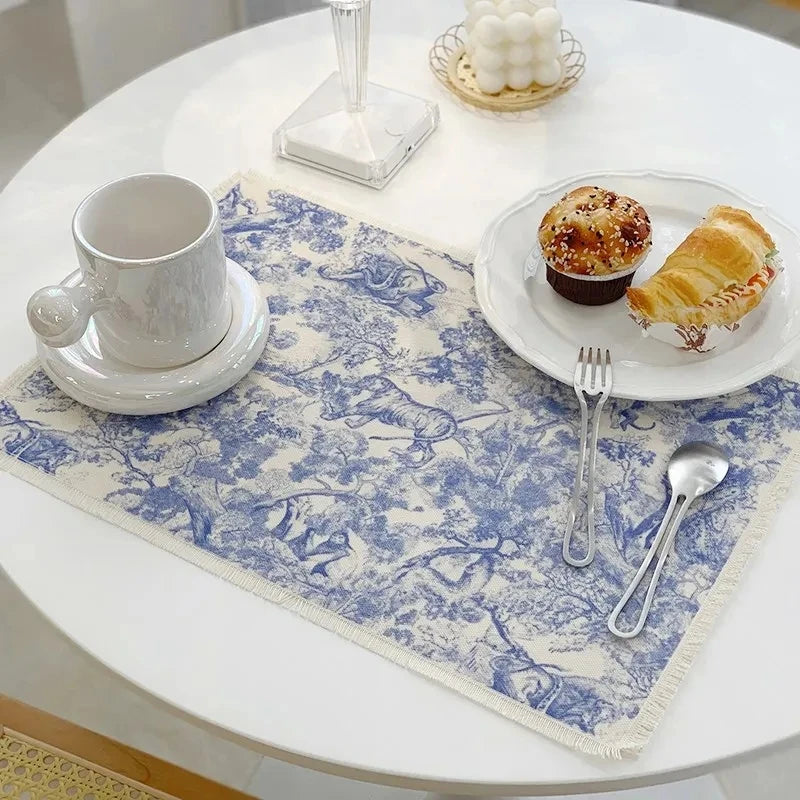 DecorBites™ Cotton Linen Place Mat Set - Tableware Cushion for Kitchen Dining