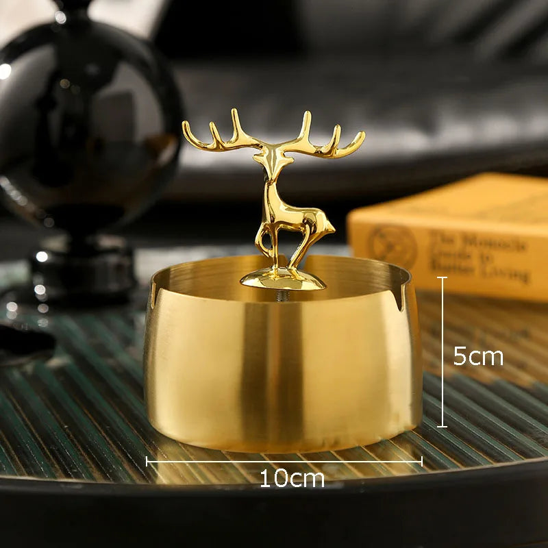 Gold Deer Steel Ashtray